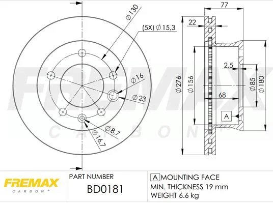 Stabdžių diskas FREMAX BD-0181