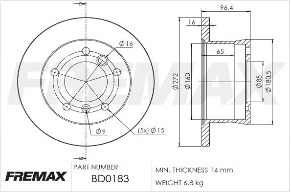 Stabdžių diskas FREMAX BD-0183