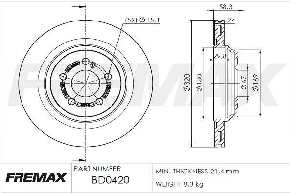 Stabdžių diskas FREMAX BD-0420