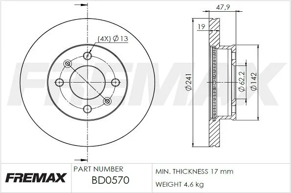 Stabdžių diskas FREMAX BD-0570