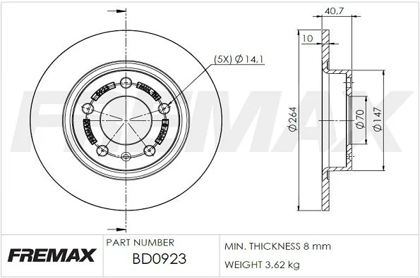 Stabdžių diskas FREMAX BD-0923