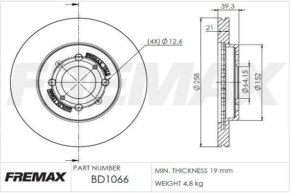 Stabdžių diskas FREMAX BD-1066