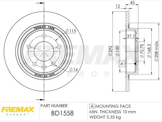 Stabdžių diskas FREMAX BD-1558