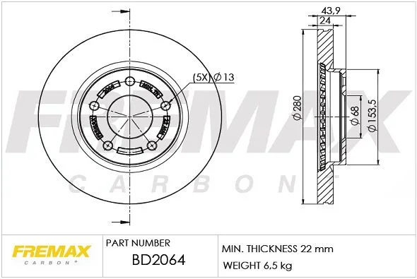 Stabdžių diskas FREMAX BD-2064