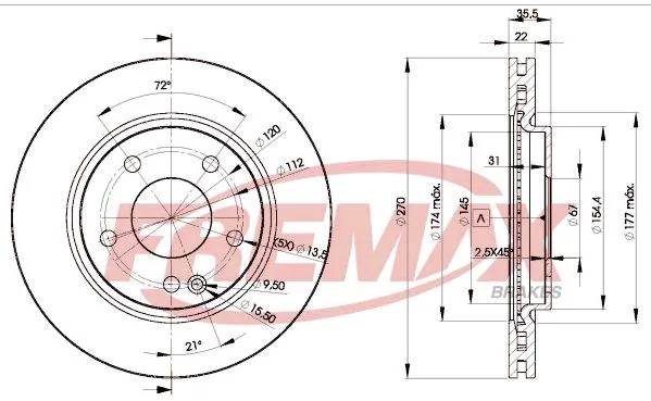 Stabdžių diskas FREMAX BD-2112