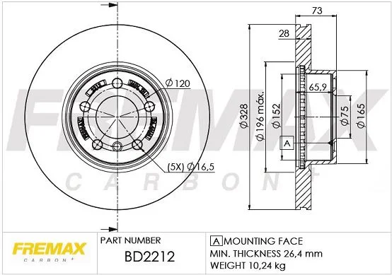 Stabdžių diskas FREMAX BD-2212