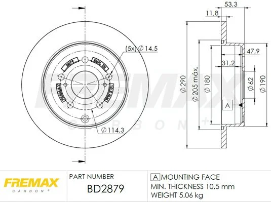 Stabdžių diskas FREMAX BD-2879