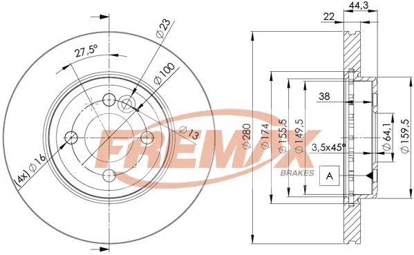 Stabdžių diskas FREMAX BD-2893