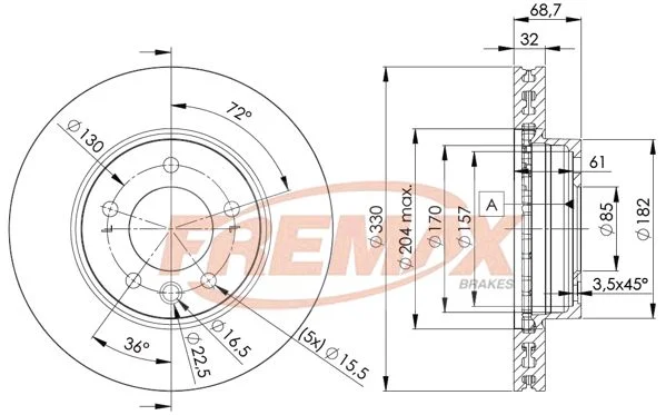 Stabdžių diskas FREMAX BD-3326