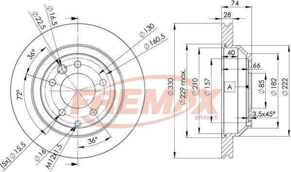 Stabdžių diskas FREMAX BD-3328
