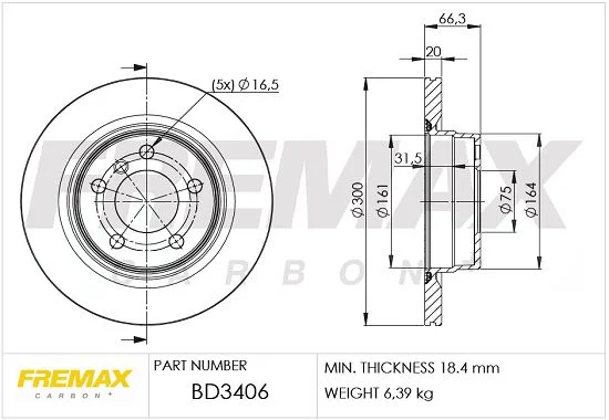 Stabdžių diskas FREMAX BD-3406