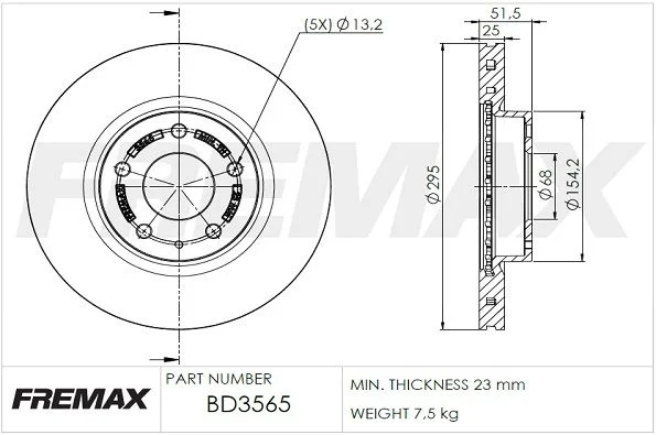 Stabdžių diskas FREMAX BD-3565