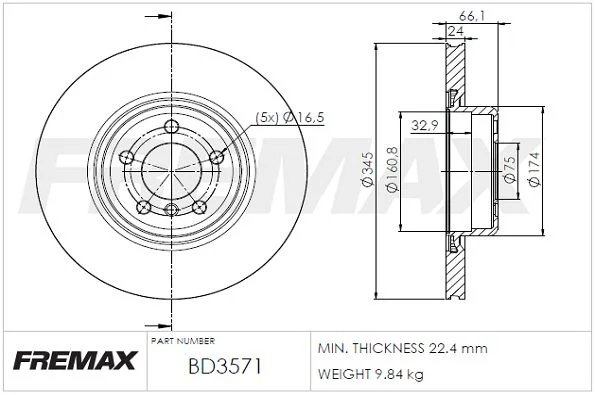 Stabdžių diskas FREMAX BD-3571