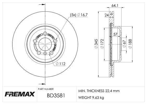 Stabdžių diskas FREMAX BD-3581