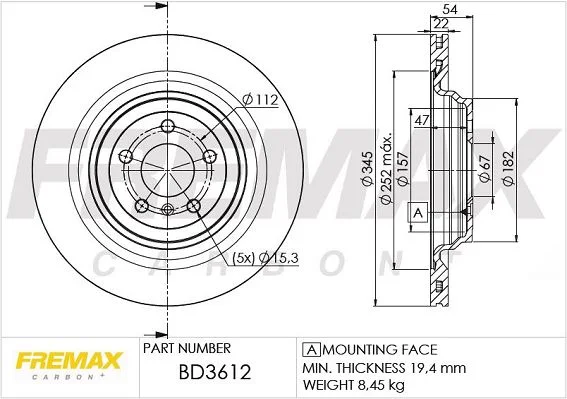 Stabdžių diskas FREMAX BD-3612