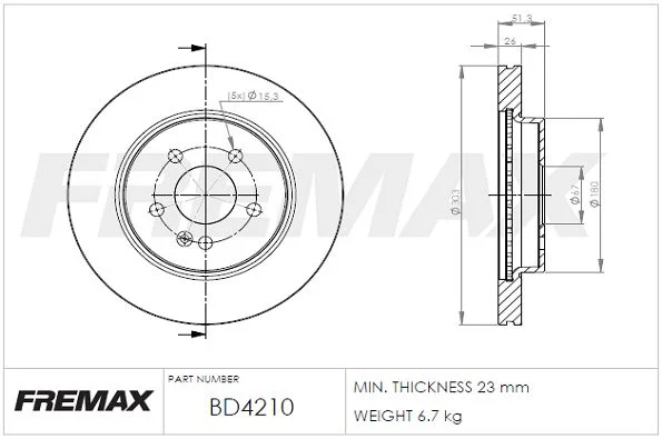 Stabdžių diskas FREMAX BD-4210
