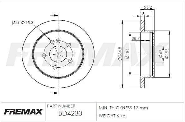 Stabdžių diskas FREMAX BD-4230