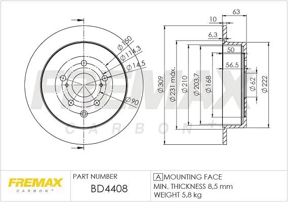 Stabdžių diskas FREMAX BD-4408