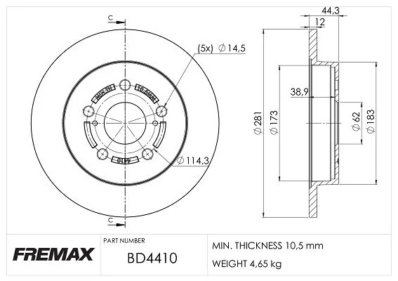 Stabdžių diskas FREMAX BD-4410