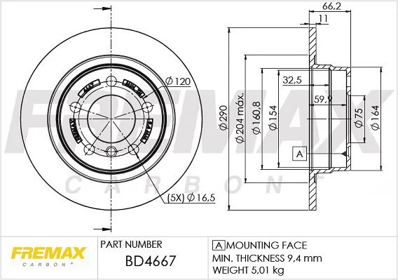 Stabdžių diskas FREMAX BD-4667