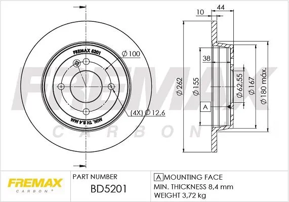 Stabdžių diskas FREMAX BD-5201