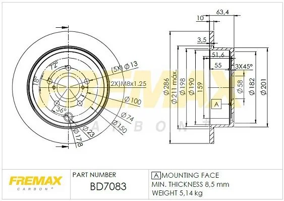 Stabdžių diskas FREMAX BD-7083