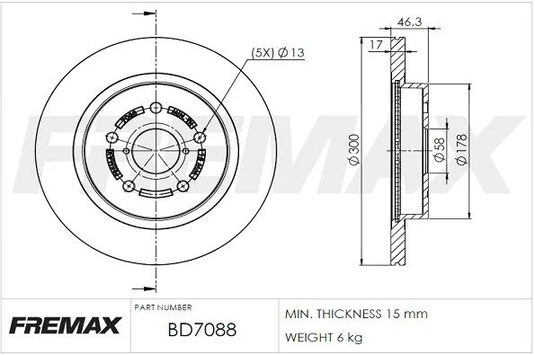 Stabdžių diskas FREMAX BD-7088