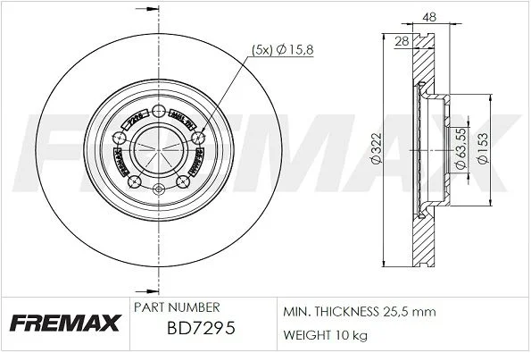 Stabdžių diskas FREMAX BD-7295