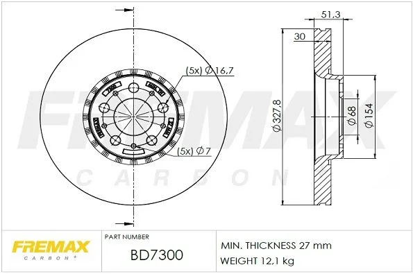 Stabdžių diskas FREMAX BD-7300
