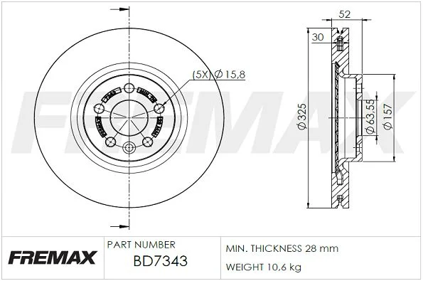 Stabdžių diskas FREMAX BD-7343