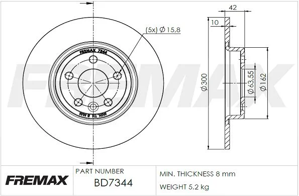Stabdžių diskas FREMAX BD-7344