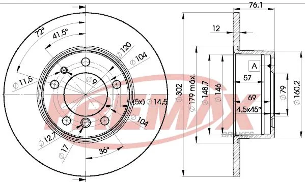 Stabdžių diskas FREMAX BD-8042
