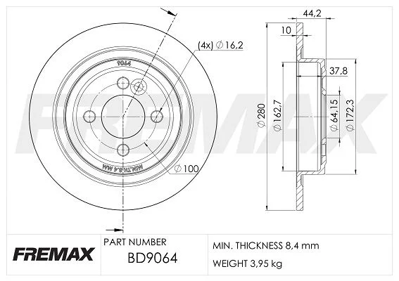Stabdžių diskas FREMAX BD-9064