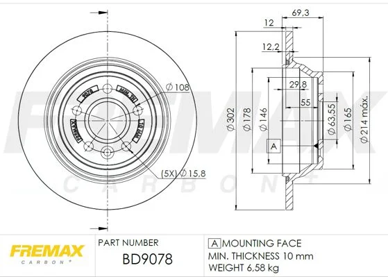 Stabdžių diskas FREMAX BD-9078