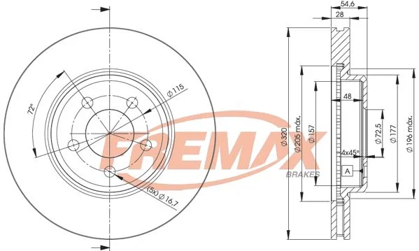 Stabdžių diskas FREMAX BD-9196