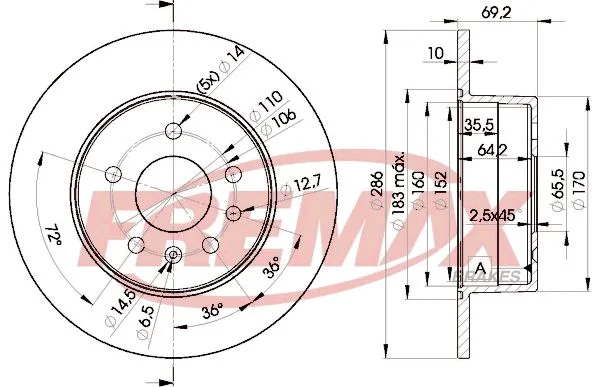 Stabdžių diskas FREMAX BD-9210