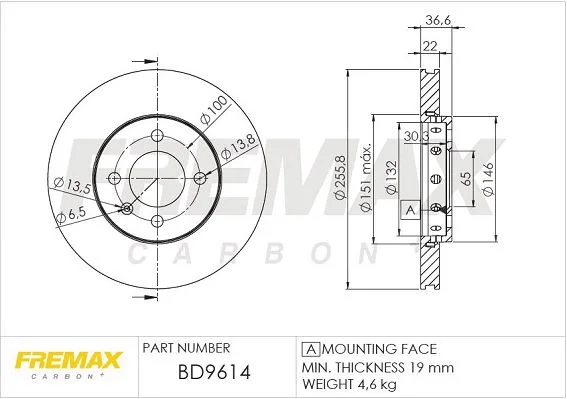 Stabdžių diskas FREMAX BD-9614