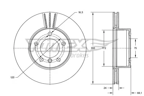 Stabdžių diskas TOMEX Brakes TX 73-97