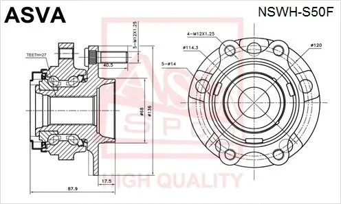 Rato stebulė ASVA NSWH-S50F