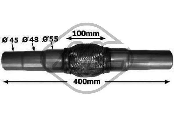 Flexible Pipe, exhaust system Metalcaucho 02046