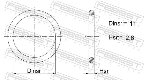 Gasket, coolant pipe FEBEST 23400-030