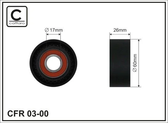 Deflection/Guide Pulley, V-ribbed belt CAFFARO 03-00