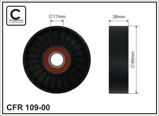Tensioner Pulley, V-ribbed belt CAFFARO 109-00