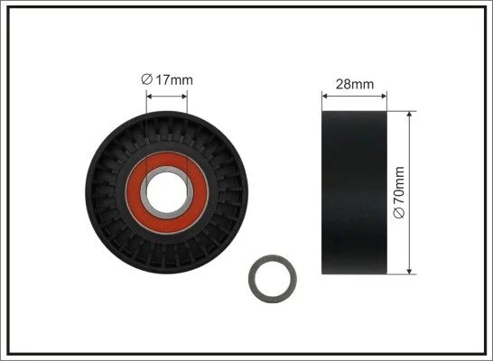 Tensioner Pulley, V-ribbed belt CAFFARO 116-00