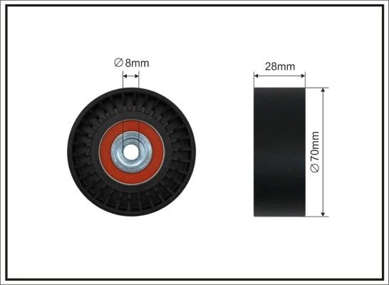 Deflection/Guide Pulley, V-ribbed belt CAFFARO 118-14