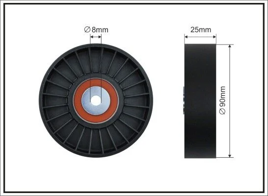 Deflection/Guide Pulley, V-ribbed belt CAFFARO 12-56