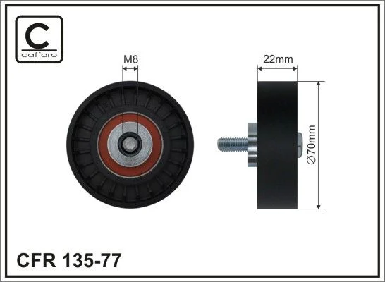 Deflection/Guide Pulley, V-ribbed belt CAFFARO 135-77