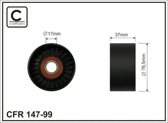 Tensioner Pulley, V-ribbed belt CAFFARO 147-99