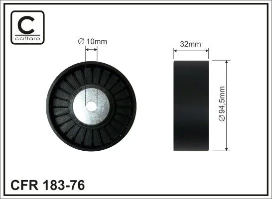 Deflection/Guide Pulley, V-ribbed belt CAFFARO 183-76