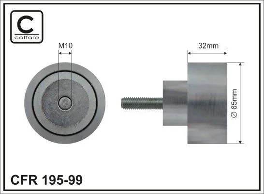 Deflection/Guide Pulley, V-ribbed belt CAFFARO 195-99